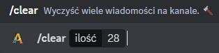 Wygląd użycia komendy /clear