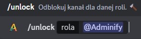 Wygląd użycia komendy /unlock